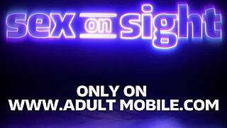 Ever wonder what happens when roommate straps on for curious brunette?