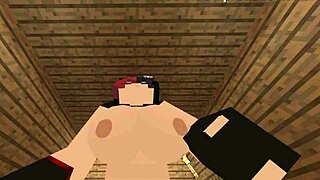 minecraft ellie rides cock moaning in cowgirl creampie