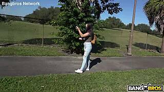 shaved brunette sucks cock on wild holiday wheels!