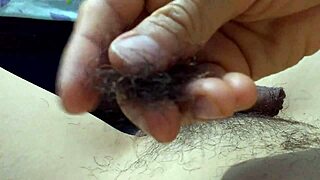 hairy solo pussy shave