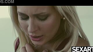 lesbian hotties tease strap-on games into wet pussy play