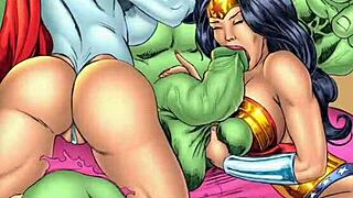 craving wonder woman and power girl's monster cocks?