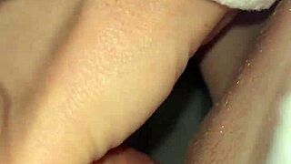 This classic scene shows a big cock stretching a tiny redhead housewife's pussy