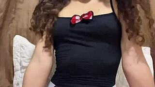 Young Woman Fantasizes About Huge Cock Stretching Tight Pussy in Suit