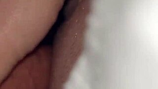 This classic scene shows a big cock stretching a tiny redhead housewife's pussy