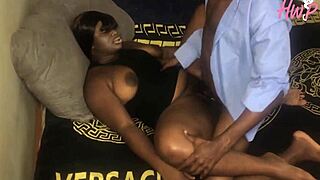 Chubby Ebony Girlfriend's Insane Squirting Creampie Ride Splashes Everywhere