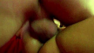 milf with big tits bent over bed takes deepthroat doggy in fishnets heels