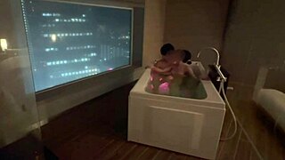 Baby sucks cute santa's pale tits raw! Hotel bath standing doggy creampie