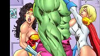 craving wonder woman and power girl's monster cocks?