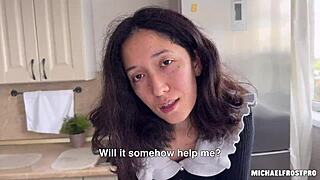 Stepmom uses Evolova sex doll to fuck stepson in kitchen