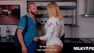 Big-Ass Blonde Pays Plumber with Hard Pussy Fuck and Body Slam