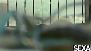 lesbian hotties tease strap-on games into wet pussy play