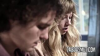 blonde teen stepcousin bends over for taboo doggystyle pounding at family meet