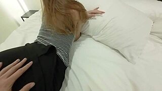 Girlfriend craves monster size so boyfriend stretches her tight asian hole with penis sleeve