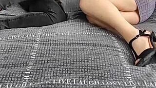 Femme Mature Explores Crossdressing Transsexual in Stockings