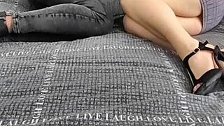 Femme Mature Explores Crossdressing Transsexual in Stockings