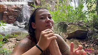 we got caught fucking at the waterfall on vacation!!