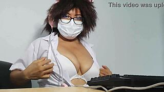 beautiful latina student flashes tits excited homework uniform