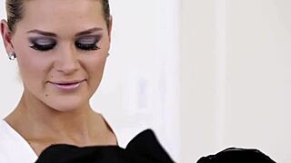 Blonde Secretary Teases Lesbian Boss with Facesitting Licking and Scissoring Orgasms