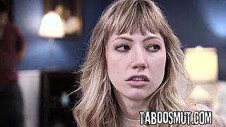 blonde teen stepcousin bends over for taboo doggystyle pounding at family meet