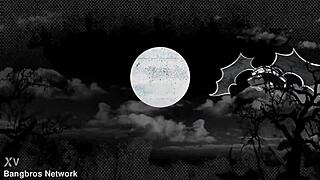 Monster cock ravages brunette bunny with brutal blowjob facial cumshot