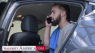 married cassidy luxe rides mechanic's cock cowgirl to creampie!