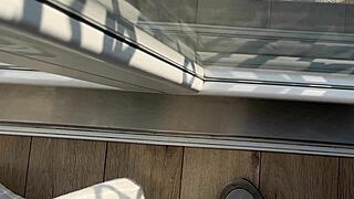 super frustrated handjob on petite teen in stockings no panties voyeur view