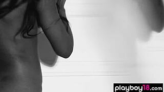 skinny ebony ballerina jahla pope strips naked working out!