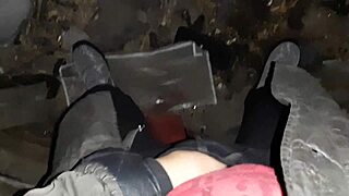 Village Girl Fingers Pussy to Orgasm in Cold Barn