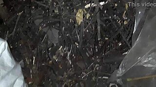 Village Girl Fingers Pussy to Orgasm in Cold Barn