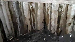 Village Girl Fingers Pussy to Orgasm in Cold Barn