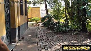 novinha bent over in the bushes, taking every inch deep and hard outdoors