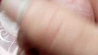 uhh handjob feels so good with that bra squeezing my cock