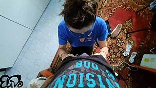 best blowjob ever her milk sprays while sucking hubby off!