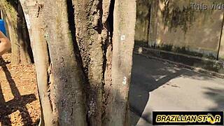 novinha bent over in the bushes, taking every inch deep and hard outdoors