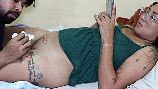 sexy slut gets pussy tattooed then pays with hot creampie deep inside