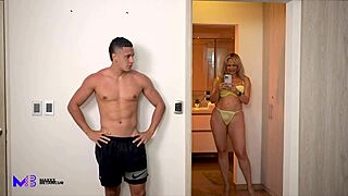 Stepmom monique fuentes deepthroats max betancurs huge cock secretly