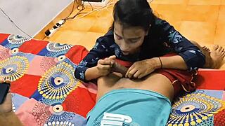 Father's friend pounds young Indian girl's tight pussy hard with clear Hindi dirty talk