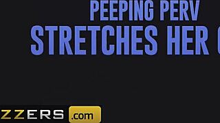 Hot blonde kayley gunner seduces peeping neighbor mick blue with steamy show