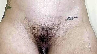 check out this short clip of my fat wife peeing her hairy pussy in the shower!