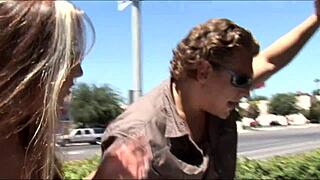 Alisandra's Car Breaks Down! Blonde Big Tits Fucked Bent Over with Car Quickie Creampie!