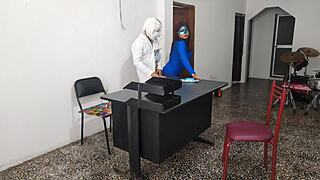 DOCTOR FUCKS SEXY SECRETARY ON DESK RIDING PASSIONATELY IN OFFICE AT WORK