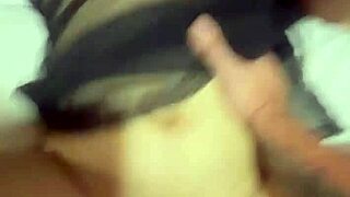 Chubby blindfolded slut takes double anal penetration ending in deep creampie