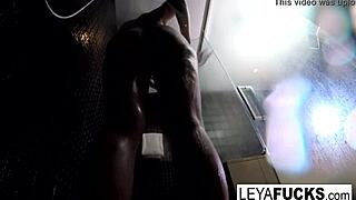 leya falcon showers off after dirty fuck masturbation