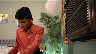 Beautiful Indian wife moans loud getting fucked bent over by horny electrician boy