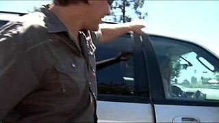 Alisandra's Car Breaks Down! Blonde Big Tits Fucked Bent Over with Car Quickie Creampie!