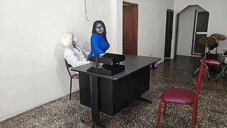 DOCTOR FUCKS SEXY SECRETARY ON DESK RIDING PASSIONATELY IN OFFICE AT WORK