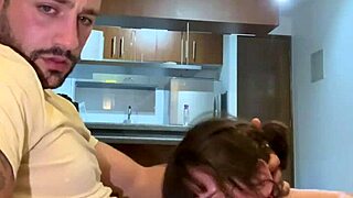 Petite latina begs for deep anal creampie shoving big cock balls deep