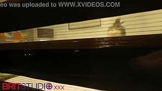 Peeping on busty british neighbour fingering her huge natural tits