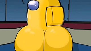 Among Us impostor rips clothes off two busty crewmates for deep creampie pounding